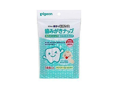 日本製 Pigeon 乳牙清潔棉/ 潔牙棉/ 潔牙濕巾/ 潔齒棉 14入