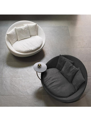 設計師創意圓弧形旋轉單人椅輕奢小戶型客廳陽臺臥室懶人沙發