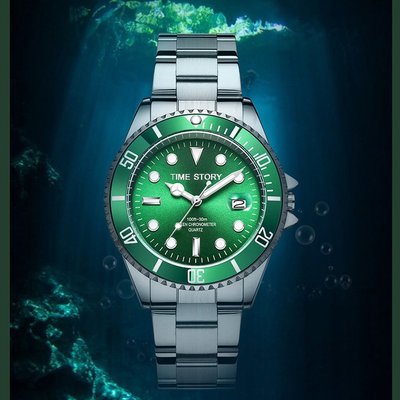 一件代發綠水鬼手錶男士非機械錶男手錶批發防水時尚夜光男士手錶
