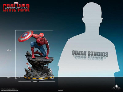 Queen Studios QS 14 美國隊長 內戰 蜘蛛俠 雕像 高級版 現貨
