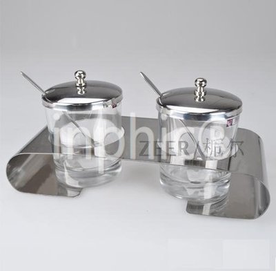 INPHIC-北歐簡約調味架 玻璃調味罐 不鏽鋼兩頭調味罐 防潮防腐蝕 單頭