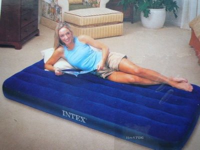 INTEX64757原廠單人充氣床99*191*25cm送修補貼束口收納袋 露營空氣床墊氣墊床飯店居家加床