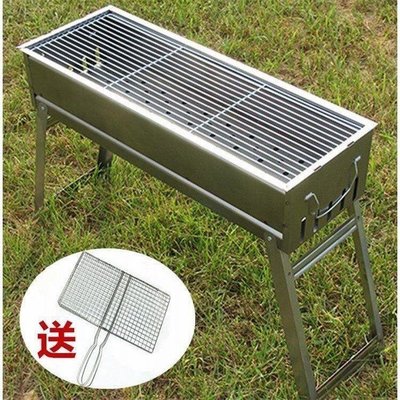 現貨熱銷-【熱賣】Bbq grillBarbecue Grill 用於燃燒燒烤架家用戶外加長碳折疊燒烤爐不銹鋼
