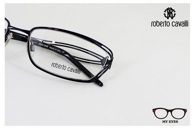 【My Eyes 瞳言瞳語】Roberto Cavalli 狂野品牌 純黑編織款金屬眼鏡 高貴細膩 流線設計 (634)