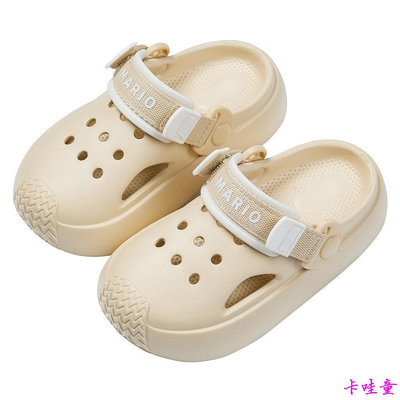 Cheerful Mario女童crocs夏季兒童拖鞋外穿防滑沙灘鞋中號兒童室內軟底男童拖鞋