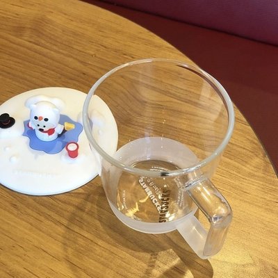 星巴克磨砂白玻璃杯簡約耐看水杯漸變色帶白色雪人杯蓋咖啡杯,特價