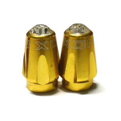 【vsmart】XON 司華洛世奇水晶 鋁合金 美式氣嘴蓋 風嘴蓋 一組2個 金 L29