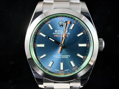 [現貨] ROLEXR 勞力士 116400 Milgauss 綠玻璃 停產款 藍面 高抗磁 40mm LRH994