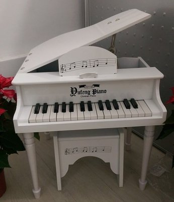 【華邑樂器64001-2】30鍵兒童平台鋼琴-白色 (全實木 通過國際標準音準測試 附琴椅)