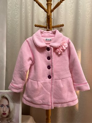 日本SPUNKY KIDS童裝 粉色厚刷毛保暖外套 100公分