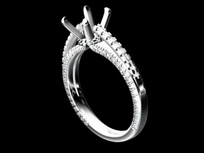 18K金鑽石1.5克拉空台 婚戒指鑽戒台女戒線戒 款號RD0100 特價35,500 另售GIA鑽石裸石