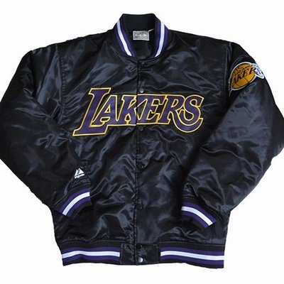 Cover Taiwan 官方直營 NBA 湖人隊 Kobe 棒球外套 嘻哈 情侶裝 鋪棉 寬鬆 黑色 大尺碼 (預購)