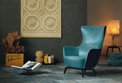 [米蘭殿堂家具]複刻Poltrona frau mamy blue時尚扶手主人椅 扶手單人椅 單人沙發 現代主人椅
