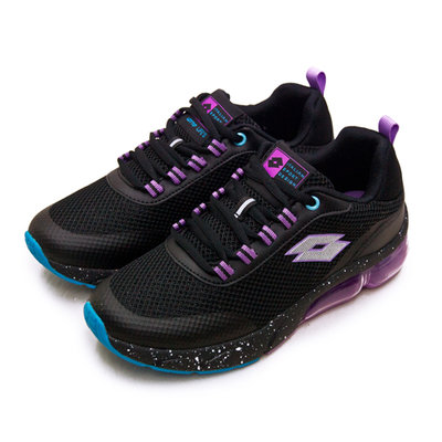利卡夢鞋園–LOTTO 專業避震氣墊慢跑鞋--SHINY閃耀系列--黑紫藍--2680--女