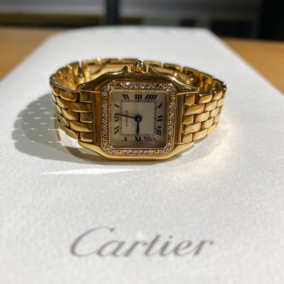 *真品名牌* Cartier Panthere 卡地亞美洲豹 18k金鑽錶