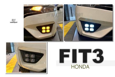 小傑車燈--新 HONDA FIT 3代 2014 2015 2016 三功能 四眼 LED 霧燈+日行燈+方向燈