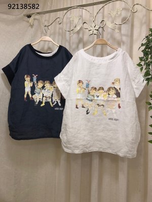 正韓korea 韓國進口Oops白色5個小孩短袖T恤短袖棉麻衫 現貨 小齊韓衣