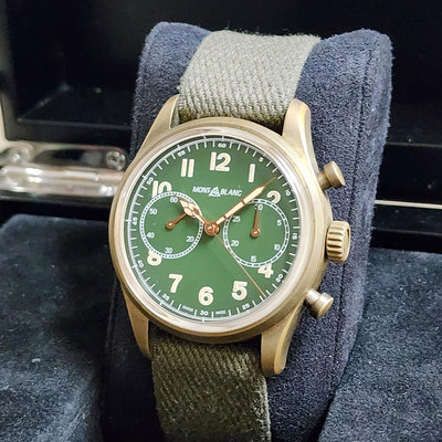 【個人藏錶】 MONTBLANC 萬寶龍 1858系列 U0119908 青銅錶 綠面 限量版  FB 搜尋 個人藏錶 台南二手錶