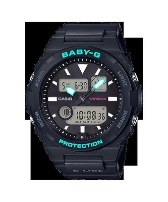 【CASIO BABY-G】BAX-100-1A 指針搭配數位顯示的G-LIDE運動錶，專為衝浪或戶外活動