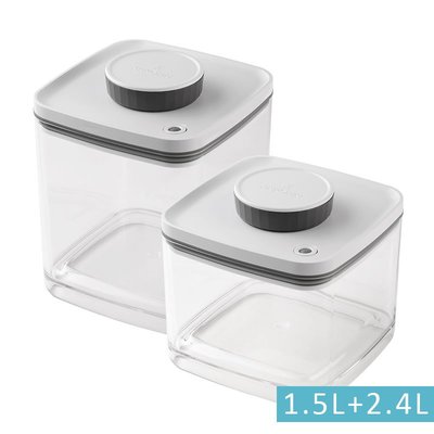 ☘小宅私物 ☘ ANKOMN Turn-N-Seal 旋轉真空保鮮盒 1.5L＋2.4L (透明) 儲物罐 現貨 附發票