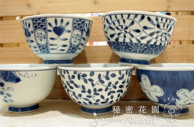 日本製有田燒五彩繪陶瓷碗組/茶漬揃--秘密花園