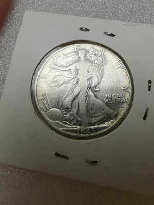 1945年美國半美元銀幣 行走女神