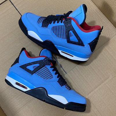 【朝朝小鋪】Air Jordan 4 Retro 湖水藍 麂皮 時尚氣墊低筒運動籃球鞋308497-406 男鞋