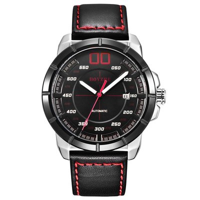 【潮裡潮氣】BOYZHE博雅哲時尚商務機械表新款夜光皮帶機械手錶休閒防水男士手錶WL017