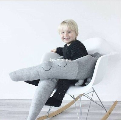 ins北歐冷淡風卡通鰐魚抱枕安撫玩偶嬰兒床圍 兒童房裝飾