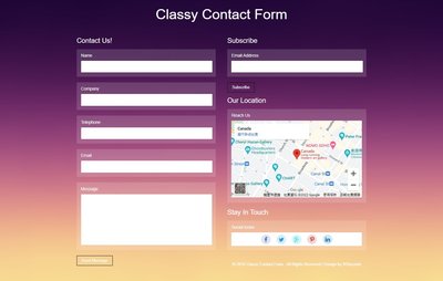 Classy Contact Form 響應式網頁模板、HTML5+CSS3、網頁特效  #01044