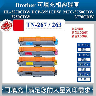 【酷碼數位】兄弟 TN-263 TN-267 BK/C/M/Y 副廠碳粉匣 適用 L3750CDW L3270CDW