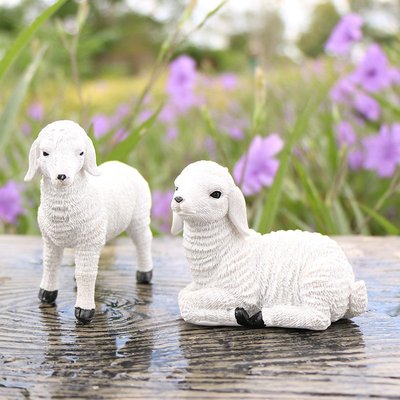 中東羊擺件工藝品樹脂家居擺件綿山羊別墅花園庭院園藝裝飾品