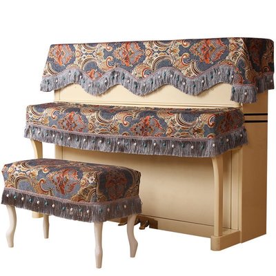 促銷打折 歐式鋼琴罩半罩三件套琴披鍵盤布凳罩鋼琴布蓋布全罩防塵套北歐