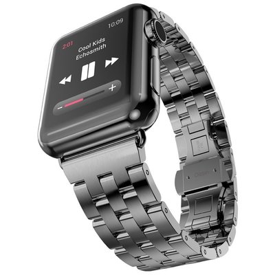 【熱賣下殺】Apple Watch Series6/5/4/3不鏽鋼錶帶 鋼帶 蘋果金屬錶鍊帶 40mm44MM蝴蝶扣替
