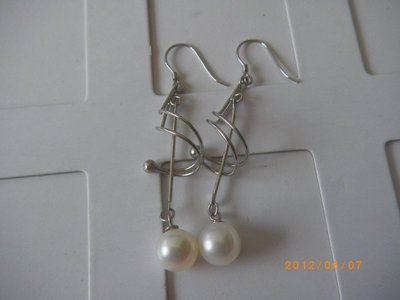 1563天然珍珠耳環日本珍珠925銀耳針設計款日本珍珠耳環天然珍珠