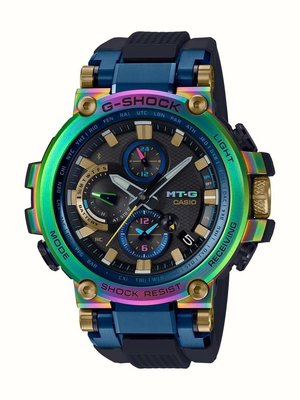 現貨全新 Casio MT-G 20週年 紀念錶 MTG-B1000RB 200米防水 金屬錶冠 彩鈦離子電鍍 藍寶石 髮絲紋 藍芽 太陽能 六局電波 暗夜彩虹