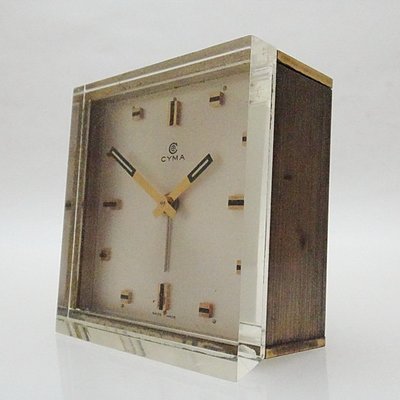 【timekeeper】 60年代瑞士製Cyma司馬11石方型機械鬧鐘(免運)