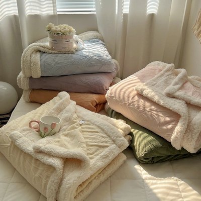 牛奶絨毛毯冬季加厚珊瑚絨小毯子辦公室披肩午睡毯床上用沙發蓋毯