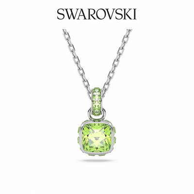 SWAROVSKI 施華洛世奇 Birthstone 鏈墜 方形切割 鍍白金色 八月綠色 誕生石