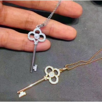 【二手正品】 Tiffany 蒂芙尼 18K 玫瑰金 鑽石 皇冠 鑰匙 項鍊 現貨