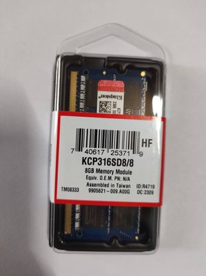 終身保固 全新 kingston 金士頓 DDR3 1600 8g 8GB 記憶體 1.5V標準電壓