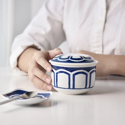 日本進口波佐見燒indigo陶瓷隔水蒸蛋碗日式蒸蛋羹家用帶蓋燕窩碗