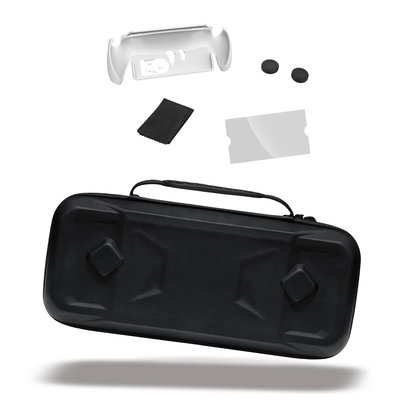 PS5 Portal掌機EVA收納包+TPU保護殼+鋼化膜+搖桿帽游戲配件套裝