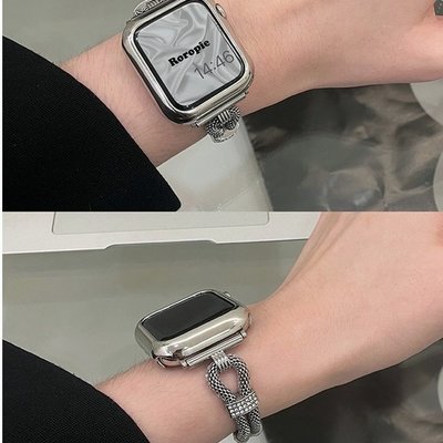手鏈款高級金屬 適用於蘋果AppleWatch7手錶帶iwatch8SE錶帶
