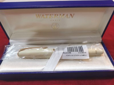 絕版華達曼 WATERMAN 威迪文 CHARLESTON 卻爾斯登 象牙白桿金夾18K金筆尖鋼筆