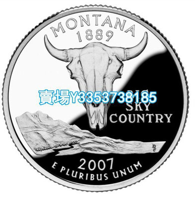全新美國25分硬幣 50州紀念幣 2007年D版蒙大拿州 24.3mm 紙幣 錢幣 紀念幣【古幣之緣】1054