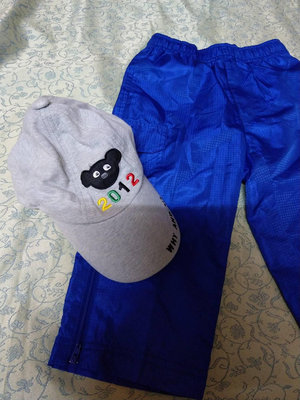 【九成新】WHY AND 1/2專櫃~95cm藍褲+帥氣帽~必備款~~3號
