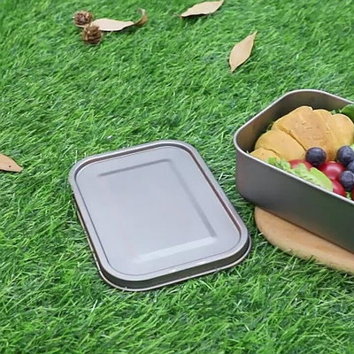 【現貨】戶外純鈦飯盒野餐便當盒野炊便攜鈦合金野餐盒露營餐