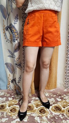 YUPPIE 夏季 設計師服飾 水洗棉鑲鑽拉鍊翻邊高腰彈力西褲闊腿熱褲短褲