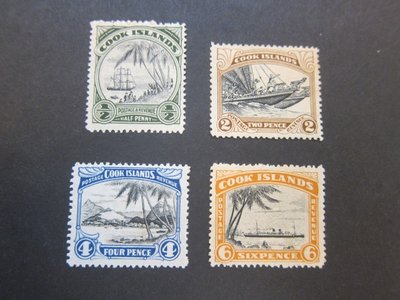 【雲品七】庫克群島Cook Islands 1944 Sc 116,118,20-21 MH 庫號#BP18 93397
